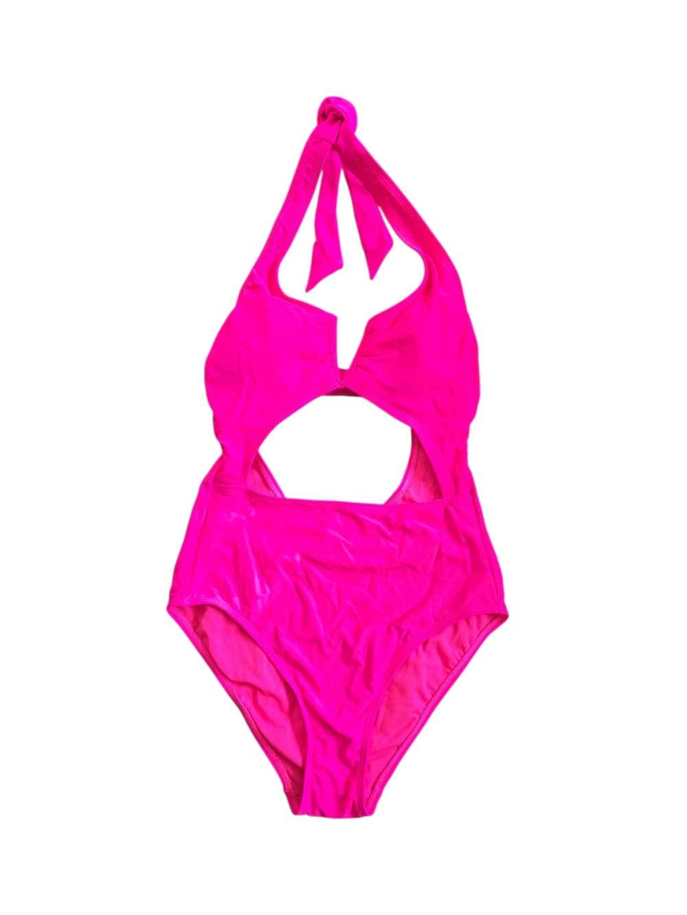 Endless Waves- Bright Fuchsia Halter One-Piece Swimsuit Size SMALL